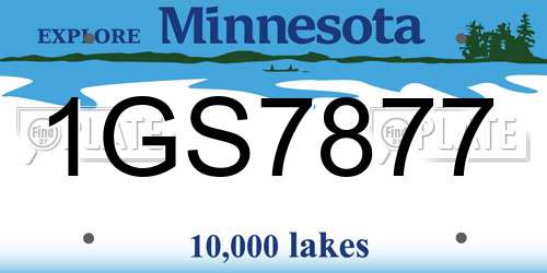 1GS7877 Minnesota License Plate