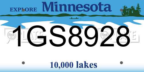 1GS8928 Minnesota License Plate