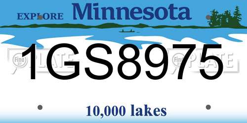 1GS8975 Minnesota License Plate