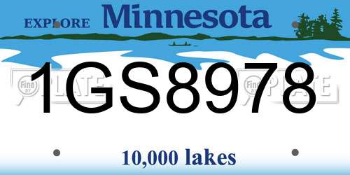 1GS8978 Minnesota License Plate