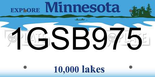 1GSB975 Minnesota License Plate