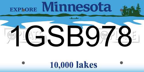 1GSB978 Minnesota License Plate