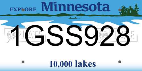 1GSS928 Minnesota License Plate