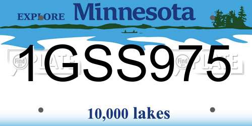 1GSS975 Minnesota License Plate