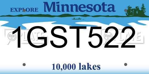 1GST522 Minnesota License Plate