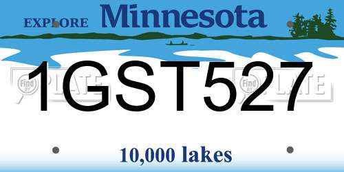 1GST527 Minnesota License Plate