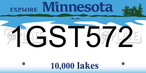 1GST572 Minnesota License Plate