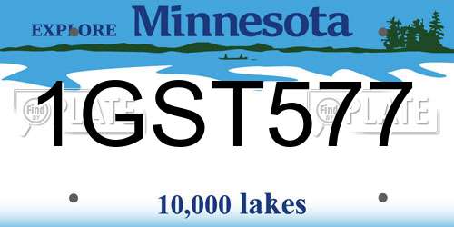 1GST577 Minnesota License Plate