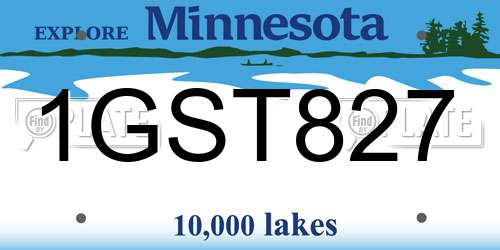 1GST827 Minnesota License Plate