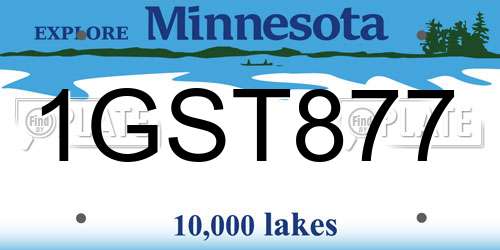 1GST877 Minnesota License Plate