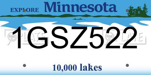 1GSZ522 Minnesota License Plate