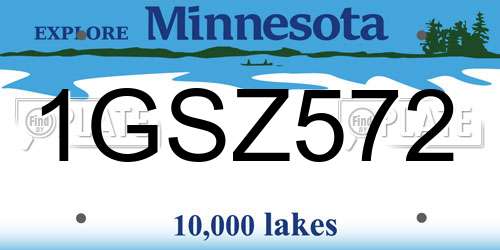 1GSZ572 Minnesota License Plate