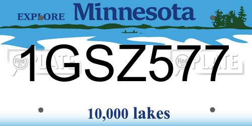 1GSZ577 Minnesota License Plate