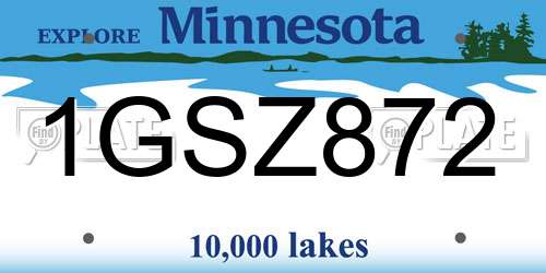 1GSZ872 Minnesota License Plate