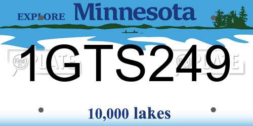 1GTS249 Minnesota License Plate