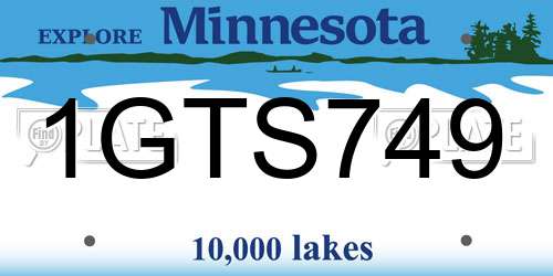 1GTS749 Minnesota License Plate
