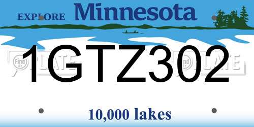 1GTZ302 Minnesota License Plate