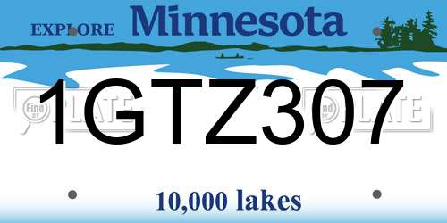 1GTZ307 Minnesota License Plate