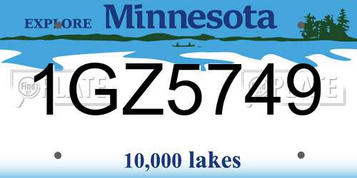 1GZ5749 Minnesota License Plate