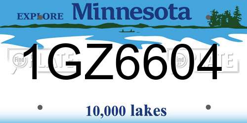 1GZ6604 Minnesota License Plate
