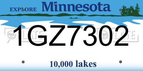 1GZ7302 Minnesota License Plate