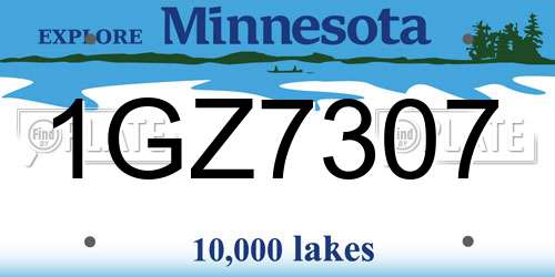 1GZ7307 Minnesota License Plate