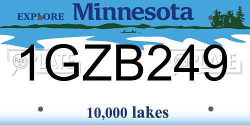 1GZB249 Minnesota License Plate