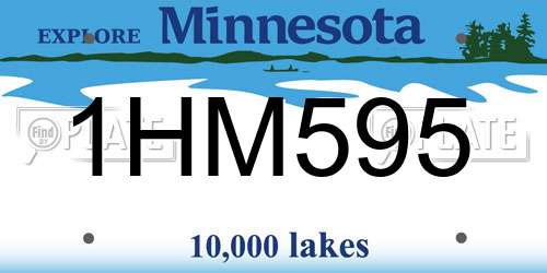 1HM595 Minnesota License Plate