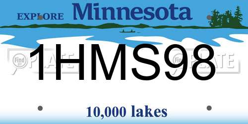 1HMS98 Minnesota License Plate