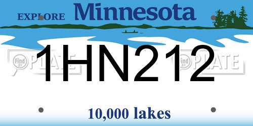 1HN212 Minnesota License Plate