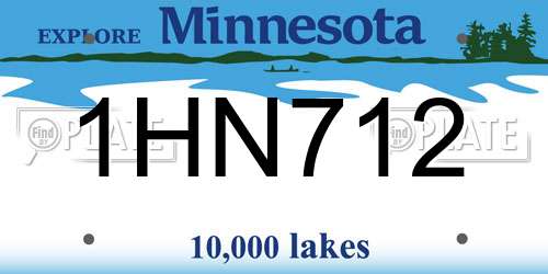 1HN712 Minnesota License Plate