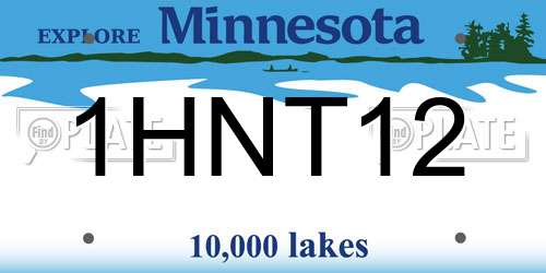 1HNT12 Minnesota License Plate