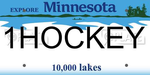 1HOCKEY Minnesota License Plate
