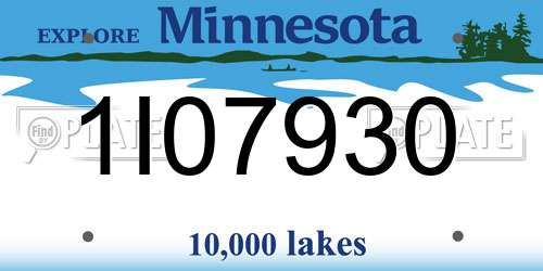 1I07930 Minnesota License Plate