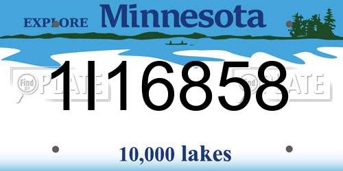 1I16858 Minnesota License Plate