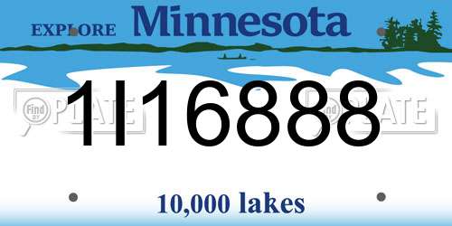 1I16888 Minnesota License Plate