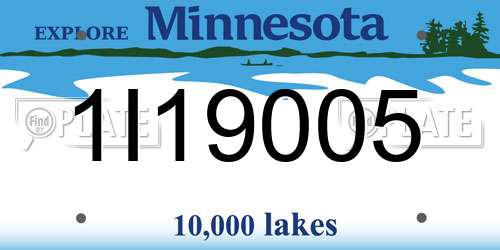 1I19005 Minnesota License Plate