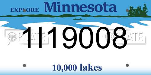 1I19008 Minnesota License Plate