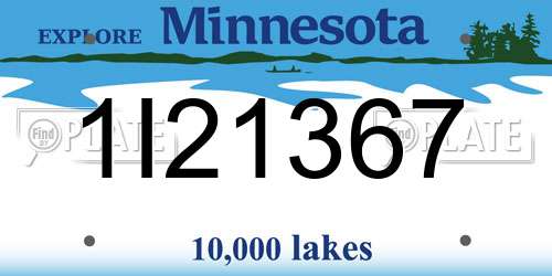 1I21367 Minnesota License Plate
