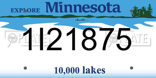 1I21875 Minnesota License Plate