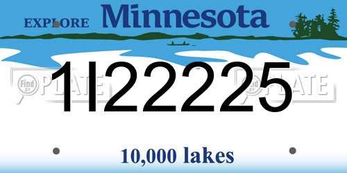 1I22225 Minnesota License Plate