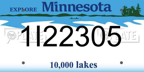 1I22305 Minnesota License Plate