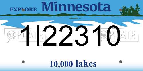 1I22310 Minnesota License Plate