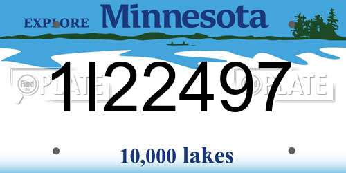 1I22497 Minnesota License Plate