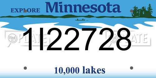 1I22728 Minnesota License Plate