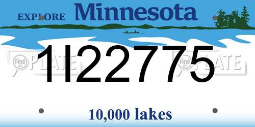 1I22775 Minnesota License Plate