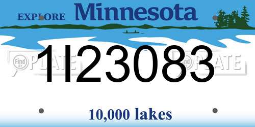 1I23083 Minnesota License Plate