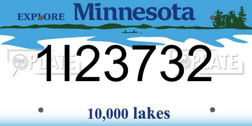 1I23732 Minnesota License Plate