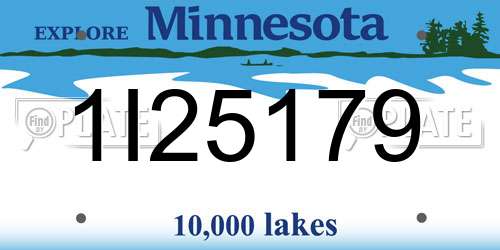 1I25179 Minnesota License Plate