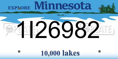 1I26982 Minnesota License Plate